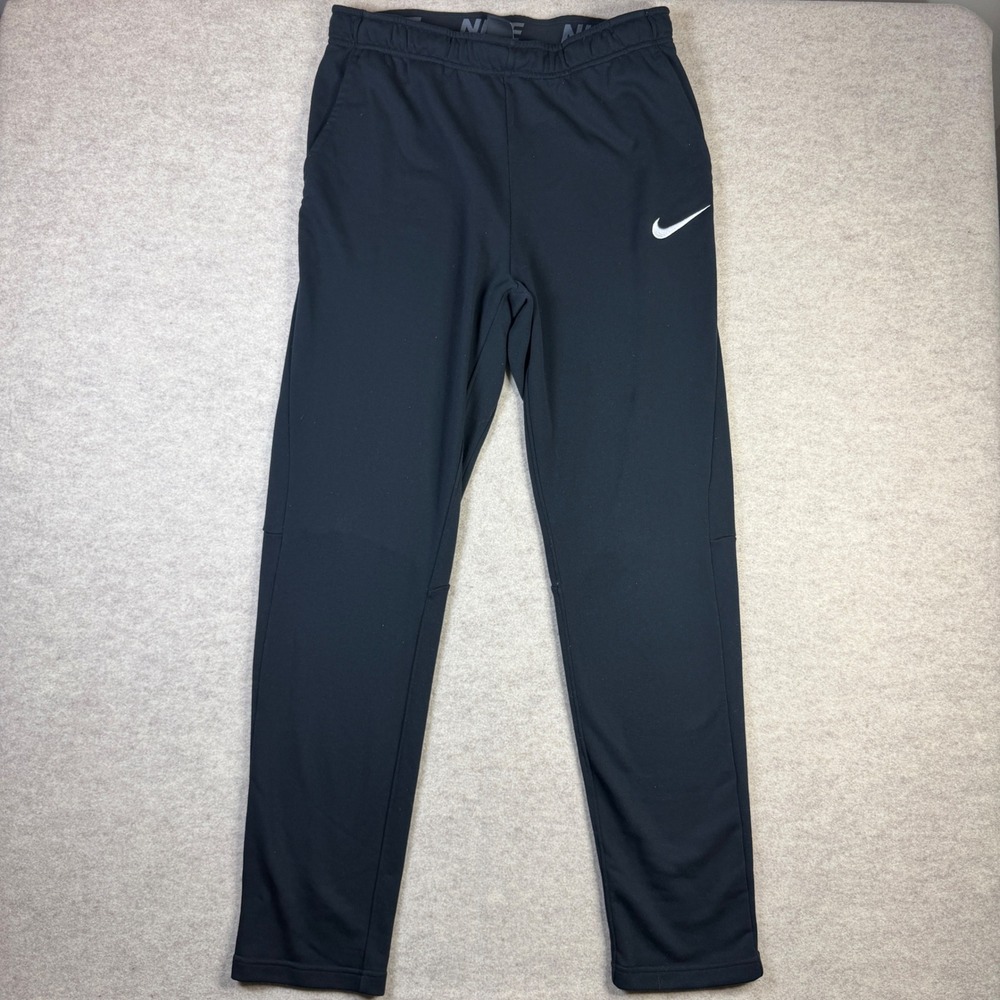 Nike Dri-FIT Mens Training Pants Black Tapered Joggers Large Tall L T